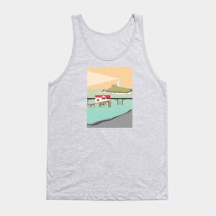 Mumbles Pier and Lighthouse, Swansea Bay, South Wales Tank Top